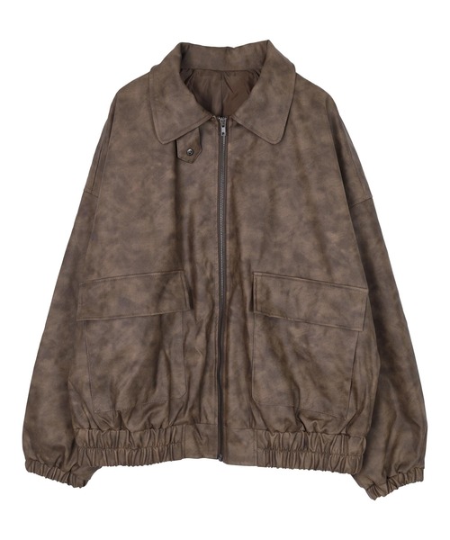 ステンカラーフェイクレザーブルゾン(ブルゾン)｜アウター｜Mila Owen