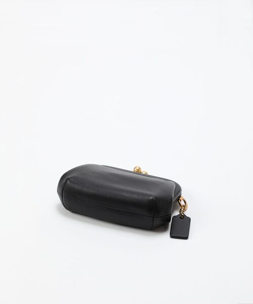 美品　COACH ブラックレザー コインケース COACH コーチ コインケース 小銭入れ カードケース 名刺入れ
