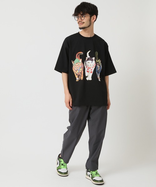 PARTY❤️　Tシャツ　カットソー　チュニック　アニマル柄　半袖　M トップス カットソー Tシャツ 半袖 ビッグサイズ アニマル柄 ヒョウ柄