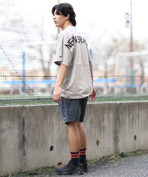 「NEW ERA」 半袖Tシャツ M ベージュ メンズ
