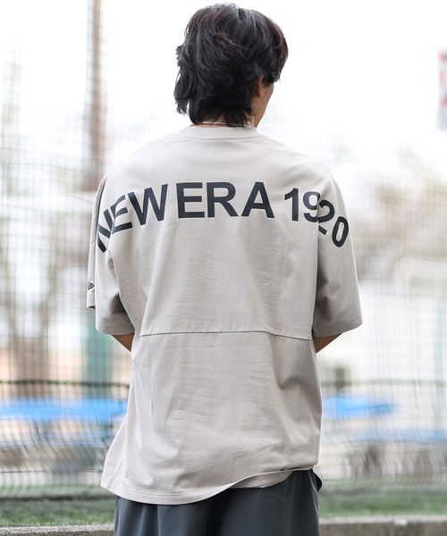 「NEW ERA」 半袖Tシャツ M ベージュ メンズ