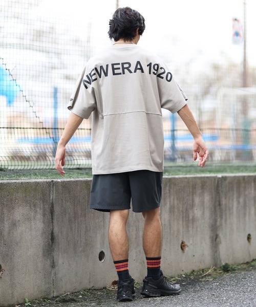 「NEW ERA」 半袖Tシャツ M ベージュ メンズ