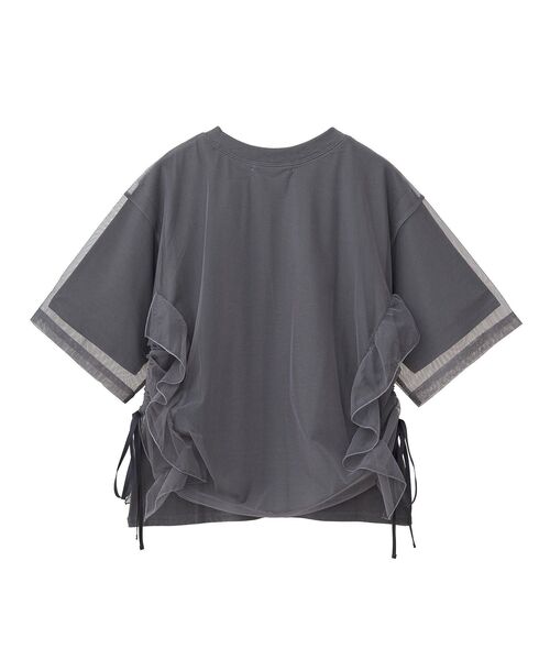 AMERICAN HOLIC tシャツ チュールレイヤードドロストトップス