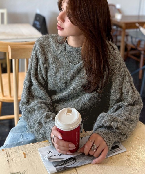 mily bilet ニット セーター 「mily bilet」ふんわり立体感で冬コーデ