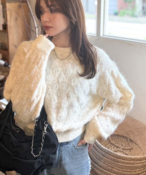 mily bilet ニット セーター 「mily bilet」ふんわり立体感で冬コーデ