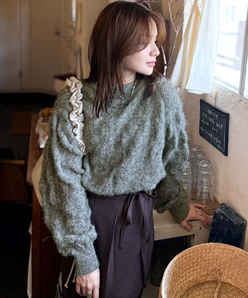 mily bilet ニット セーター 「mily bilet」ふんわり立体感で冬コーデ