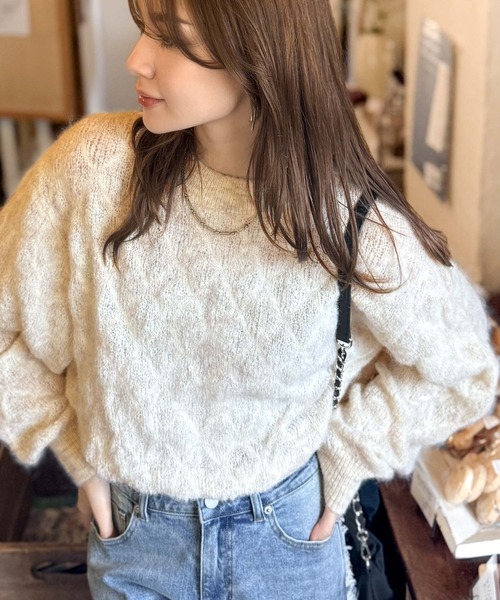 mily bilet ニット セーター 「mily bilet」ふんわり立体感で冬コーデ