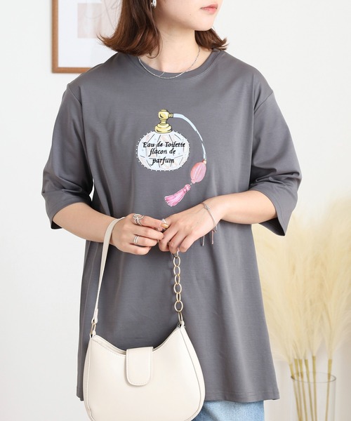 tシャツ BRODIAEA パフュームプリント半袖Tシャツ レディース