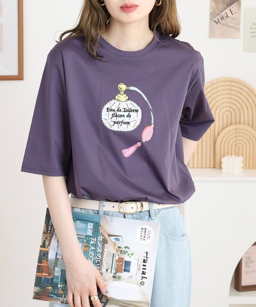 tシャツ BRODIAEA パフュームプリント半袖Tシャツ レディース tシャツ BRODIAEA パフュームプリント半袖Tシャツ レディース