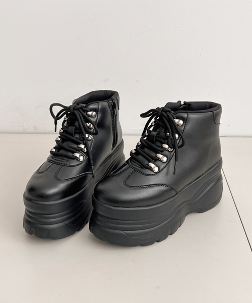 ほぼ未使用 厚底ハイカット 27cm 黒 Shoes in Closet（シュークロ） スニーカー 厚底 ボリューム
