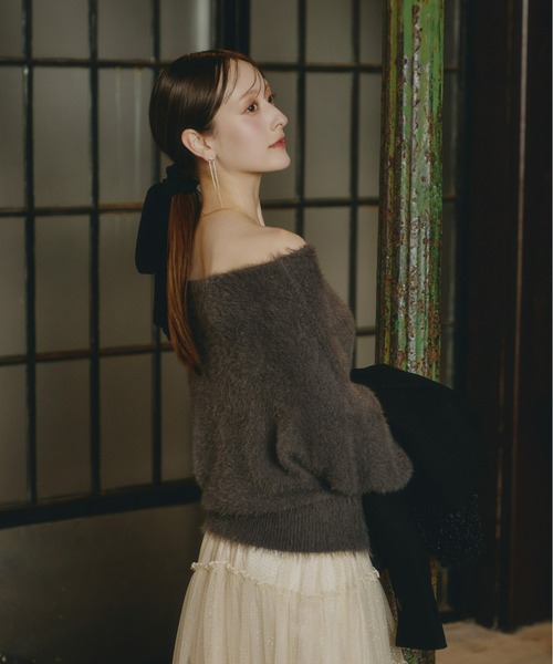 Olu.（オルドット） ニット セーター オフショルダーシャギーニット