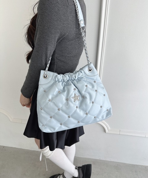 Loueme ショルダーバッグ バッグ スタービジューキルティングチェーン
