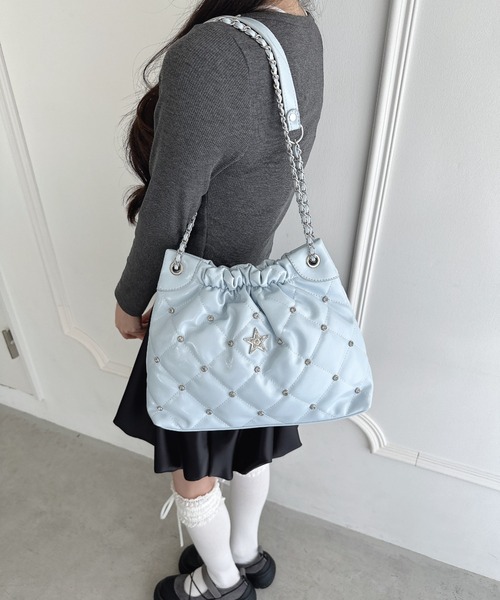 Loueme ショルダーバッグ バッグ スタービジューキルティングチェーン