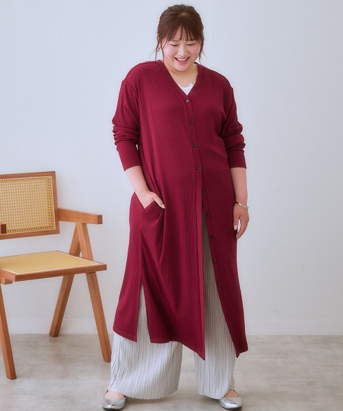 SMILELAND カーディガン 「大きいサイズ」ワンピースにもなる前後2WAY