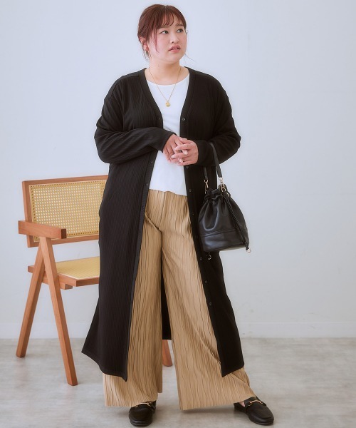 SMILELAND カーディガン 「大きいサイズ」ワンピースにもなる前後2WAY