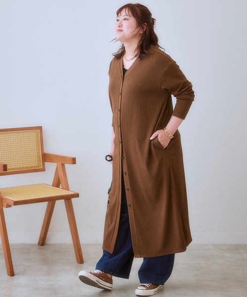 SMILELAND カーディガン 「大きいサイズ」ワンピースにもなる前後2WAY