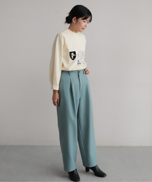 パンツ ポリエステルツイル　タックパンツ レディース | ブランド登録なし | 03