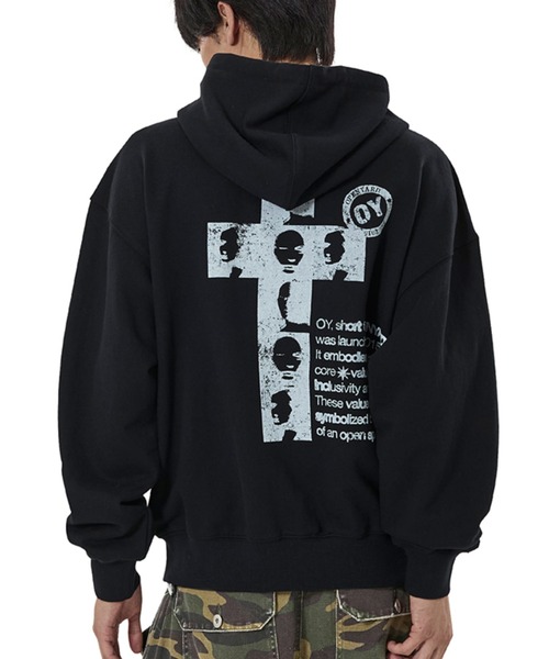 Zip up 黒 oy パーカー 希少デザイン OY パーカー NOT WORKING