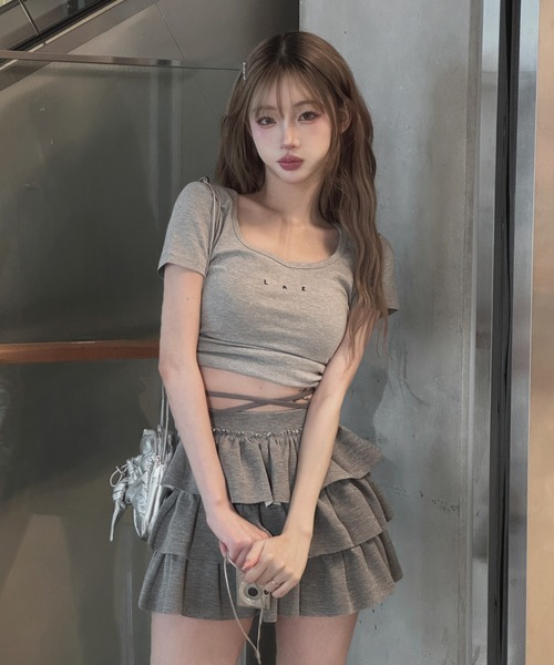 Lae スカート レースアップティアードスカート : ZOZOTOWN Yahoo!店