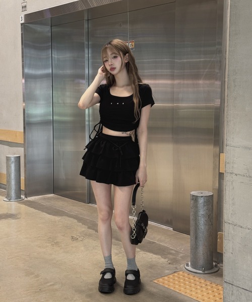 Lae スカート レースアップティアードスカート : ZOZOTOWN Yahoo!店