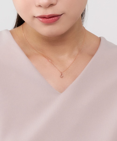 ネックレス K10PG ブラウンダイヤモンド ネックレス レディースの画像