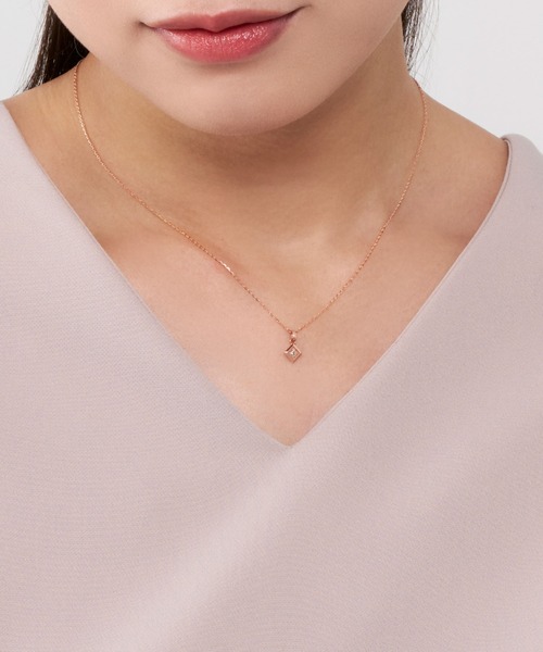 ネックレス K10PG ブラウンダイヤモンド ネックレス レディースの画像