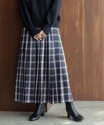 URBAN RESEARCH Sonny Label ロング スカート チェックプリーツ