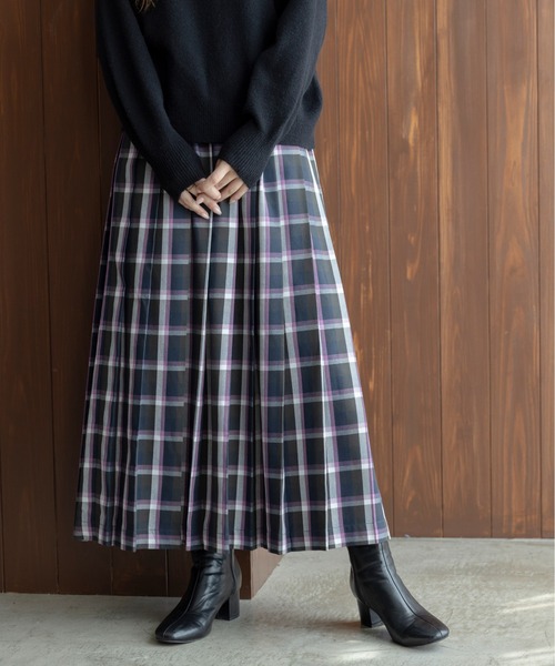 URBANRESEARCHSonnyLabel チェックプリーツイージースカート URBAN RESEARCH Sonny Label スカート チェックプリーツイージー