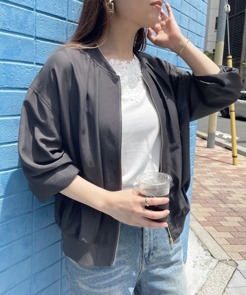 ikka（イッカ） ジップアップブルゾン M チャコールグレー レディース