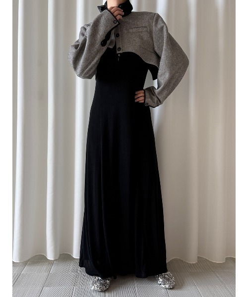 ジャケット ノーカラージャケット OVAL SCOOP BOLERO レディース | ELCHELE | 05