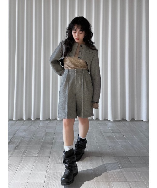 ジャケット ノーカラージャケット OVAL SCOOP BOLERO レディース | ELCHELE | 04