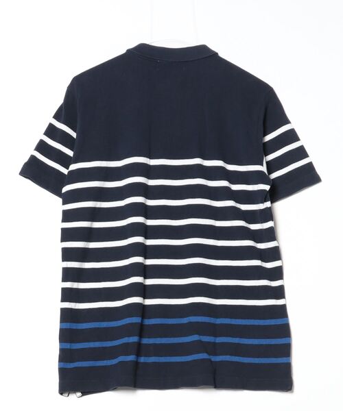 「B:MING by BEAMS」 ボーダー柄半袖ポロシャツ L ネイビー メンズ_画像2