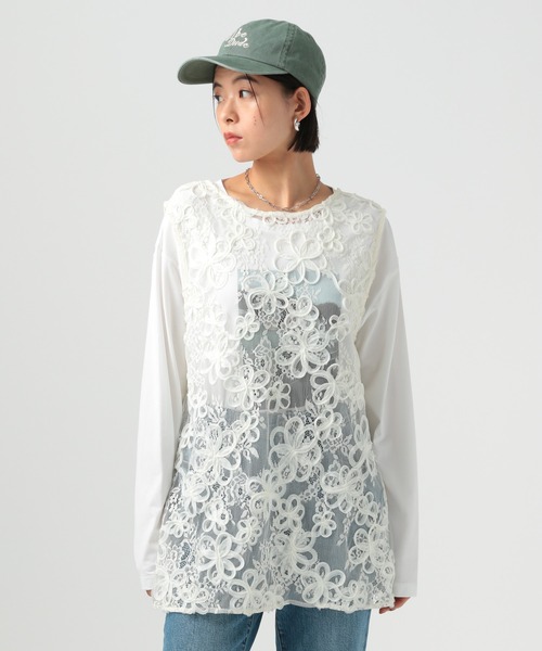 BAYFLOW（ベイフロー） tシャツ 「前後2WAY仕様」フラワーレース