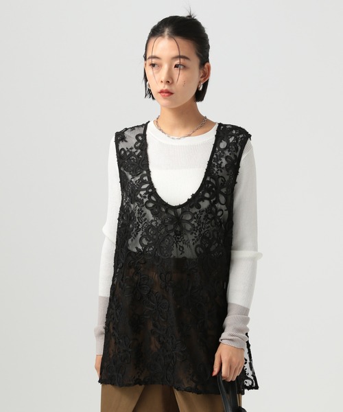 BAYFLOW（ベイフロー） tシャツ 「前後2WAY仕様」フラワーレース