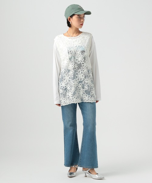 BAYFLOW（ベイフロー） tシャツ 「前後2WAY仕様」フラワーレース