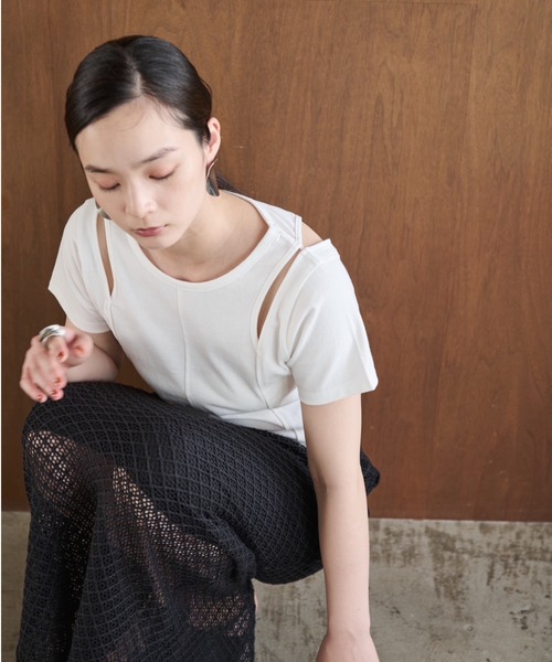 「AIC.」 半袖カットソー FREE チャコールグレー レディース_画像3