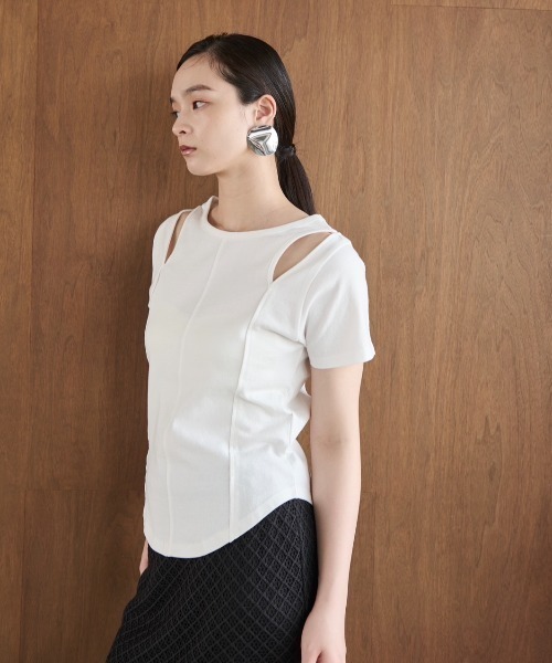 「AIC.」 半袖カットソー FREE チャコールグレー レディース_画像5