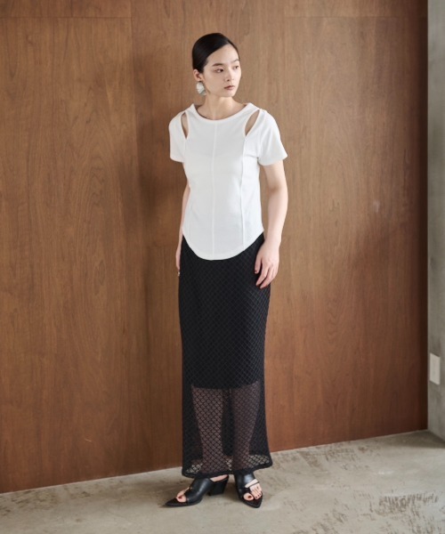 「AIC.」 半袖カットソー FREE チャコールグレー レディース_画像7