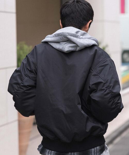 WEGO ma1 ma-1 WEGO/「25年秋冬新作」2WAYフードパファーMA-1 メンズ  