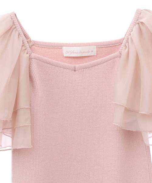 「31 Sons de mode」 半袖ニット 36 ピンク レディース_画像5