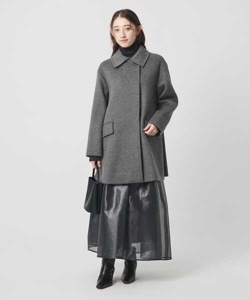 UNITED ARROWS 2WAYカラー ミドルコート　ステンカラーコート　黒 UNITED ARROWS（ユナイテッドアローズ） ステンカラーコート コート