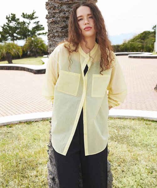 「OPAQUE.CLIP」 長袖ブラウス 38 ダークグレー レディース_画像2