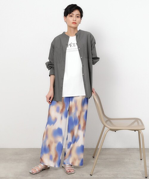 「OPAQUE.CLIP」 長袖ブラウス 38 ダークグレー レディース_画像4