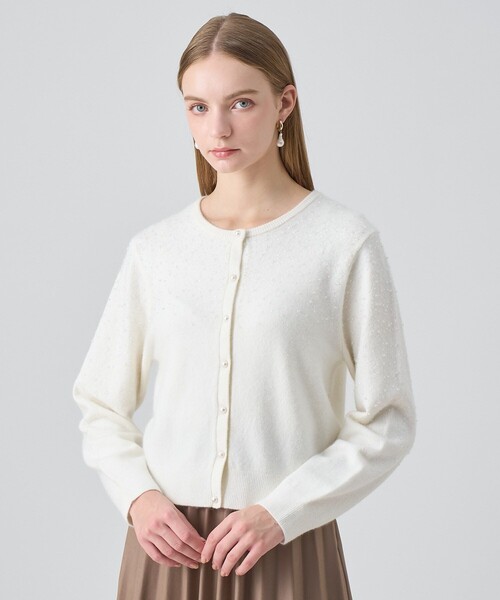 アナイ　リップルビーズ カーディガン ANAYI（アナイ） カーディガン 「セットアップ対応商品」リップル