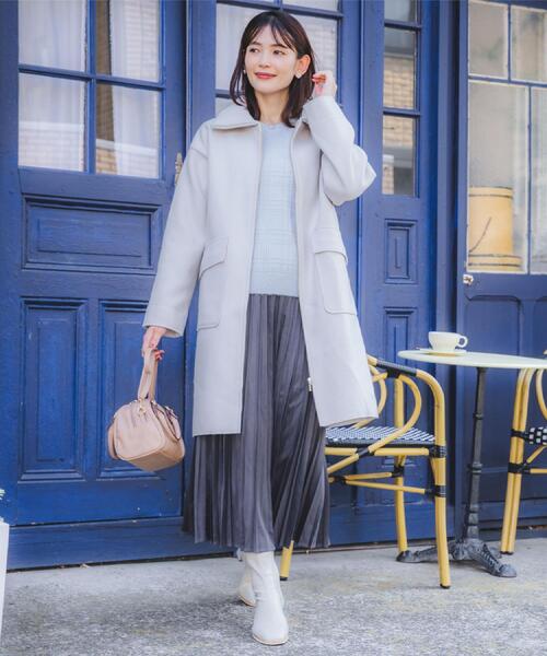 ITS'DEMO（イッツデモ） ステンカラーコート コート 裏リブ襟付き