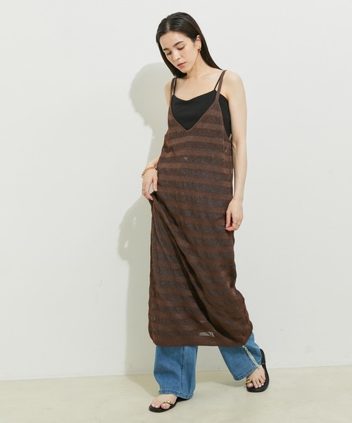 「LE CERCLE par rope'」 ニットワンピース FREE ダークブラウン レディース_画像6