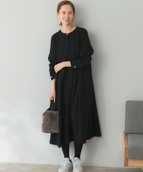 URBAN RESEARCH ROSSO WOMEN」 長袖ワンピース FREE ネイビー