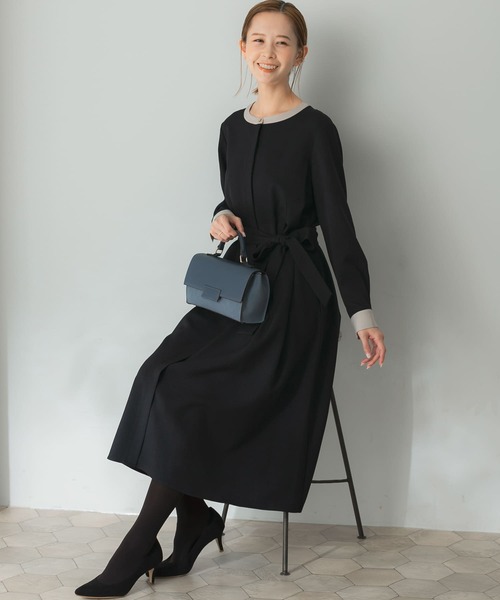 URBAN RESEARCH ROSSO WOMEN」 長袖ワンピース FREE ネイビー