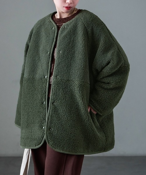 Fashion Letter（ファッションレター） ノーカラーコート コート ボア