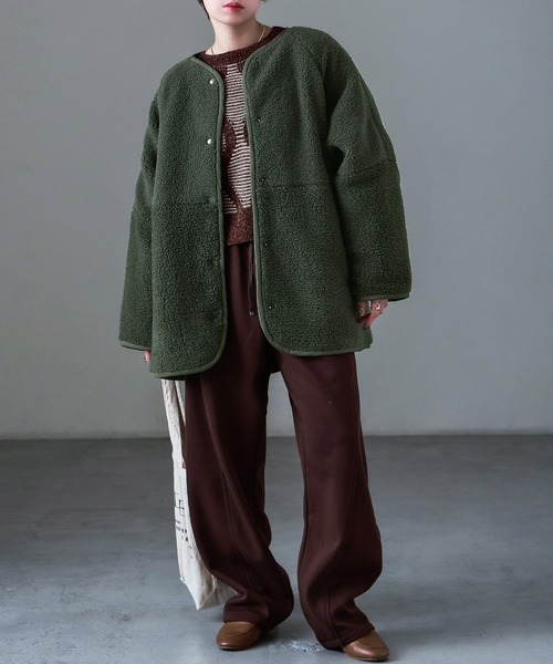 Fashion Letter（ファッションレター） ノーカラーコート コート ボア 